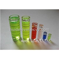 Plastic cylindric spirit level bubble vial