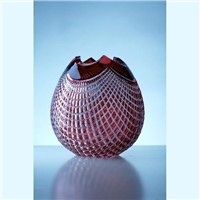 cased color crystal vase