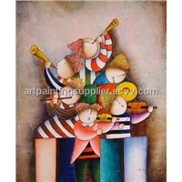 Happy Kids Oil Painting on Canvas