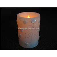 Led batteries operated candles-rose embossed
