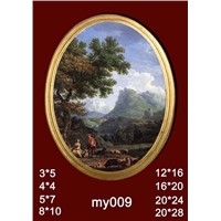 Oil Painting on Oval Board -- MY099