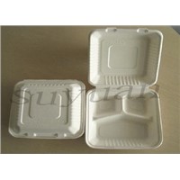 Biodegradable 9&amp;quot; 3 Compart. Clamshell