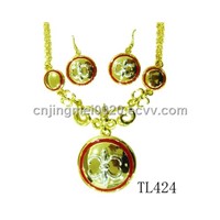 fashion alloy and enamel necklace set TL424