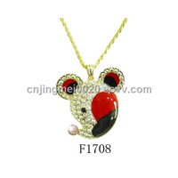 fashion alloy czech stone and enamel necklace