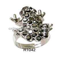 fashion alloy czech stone ring