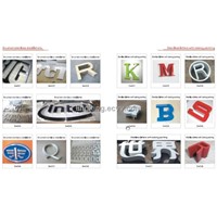 resin and stainless steel letters