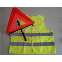 warning triangle , safety vest