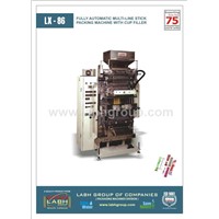 Fully automatic multi-line stick packing machine with cup filler to pack various products (Model LX-