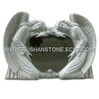 Cheap cemetery granite monuments with angel statue, jesus statue, mary statue