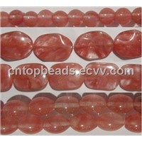 Glass beads ---strawberry quartz beads