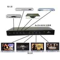 LKV 334 4 x 4 HDMI Switch, Supports Plug-and-Play Function and Built-in Independent Infrared Remote
