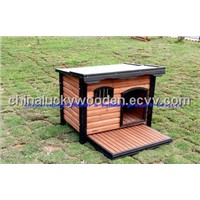 Wooden Dog House pet bed with BALCONY