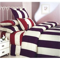4pcs Stripe bedding Sets-Fitted sheet set