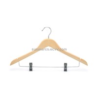 Wooden Suit Hanger with Metal Clips