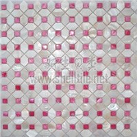 freshwater  shell mosaic on mesh