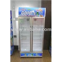 Supermarket Refrigerator Dual Two Doors Show Case
