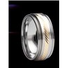 Exquisite fashion tungsten ring with gold inlaid