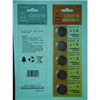 0% Hg CR2016 button cell battery