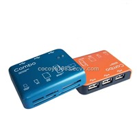 Combo memory card reader