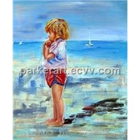 Oil Painting - Boy on the Beach