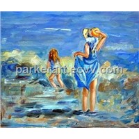 Person Beach - Oil Painting