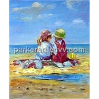 Person Beach Kids Oilpainting (Stxh0021)