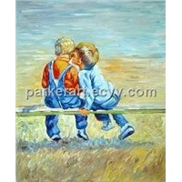 Person Beach Kids Oil Painting (stxh0023)