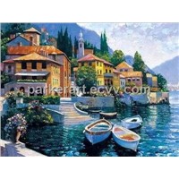 Water Village Oil Painting (FJ0039)