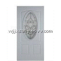 3 panel steel door with 3/4 oval glass,glass steel door