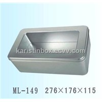 rectangular tin box with window