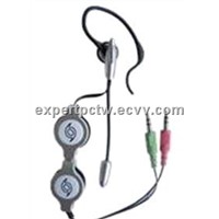 One Side Hanging Earphone With Mic And Retractable Cable