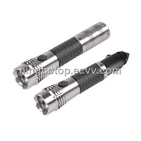 1W LED metal flashlight with itself car charger