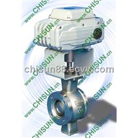 Electric v-type adjusting ball valve