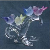 Glass crystal crafts-bird tree
