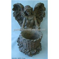 polyresin angel  flower pot