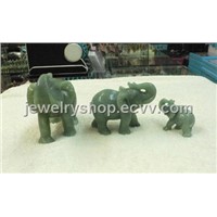 Aventurine Elephant Carving