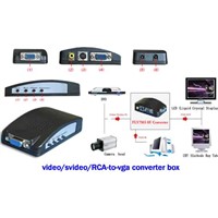 RCA/Composite S-video to VGA converter with support wide screen