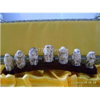 Bone Seven Buddhas Figurines