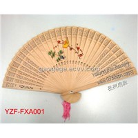 folding wood fan