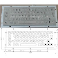 Industrial Stainless Steel Metal Kiosk Keyboard KB6C