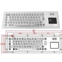 Industrial Stainless Steel Metal Kiosk Keyboard with Touchpad KB6G