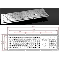 Industrial Stainless Steel Metal Kiosk Keyboard