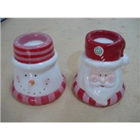 snowman &amp;amp; santa candle holder