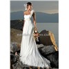A-Line Neckline with One Strap shoulder chiffon And Tulle Beach Wedding Dress(Bdswd0022)