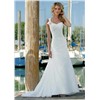 Only One Shoulder Sleeveless Chiffon Beach Wedding Dress