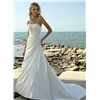 A-Line/Princess Strapless Sleeveless Floor-Length Satin Beach Wedding Dress B-SLWD0020