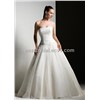 Gorgeous Strapless Sleeveless Ball Gown Shape Organza Simple Weddingdress DSWD0027