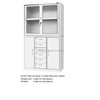 Wide Six-Drawer in Middle Sliding Door Cabinet