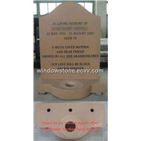 UK Style Headstone Memorials--Yellow Sandstone