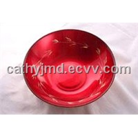 Red Painting Glass Bowl